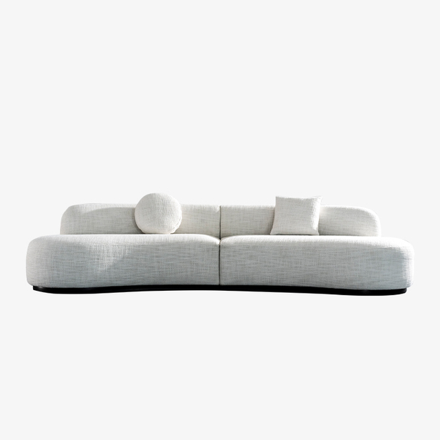 Современный скандинавский белый изогнутый мягкий диван, трехместный диван для гостиной
