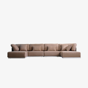 Современный ротанговый уличный L-образный 4-5-местный секционный диван с оттоманкой