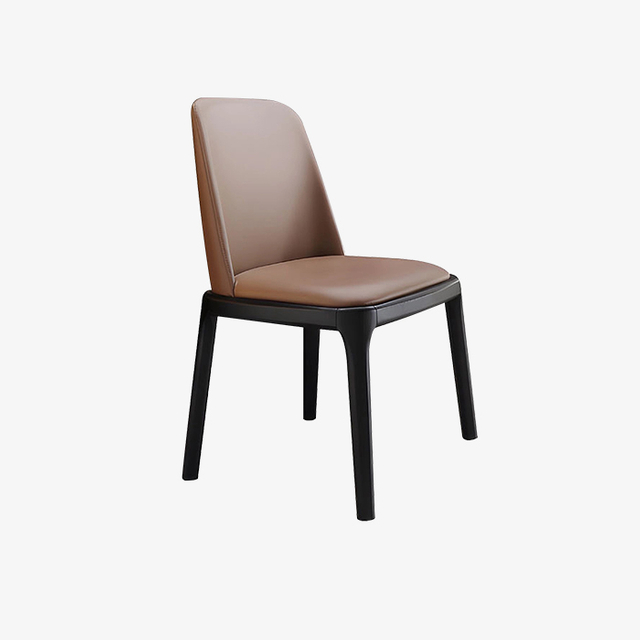  Коричневый современный стул с акцентом из искусственной кожи