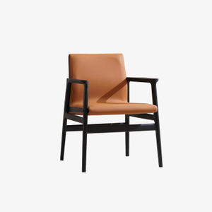 Современное светло-коричневое кожаное обеденное кресло