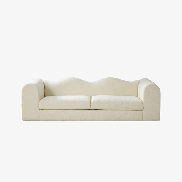 Роскошный волнистый двухместный минималистичный флисовый диван Тедди для гостиной
