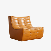 Современный кожаный одиночный ленивый диван, обитый безруким креслом для отдыха