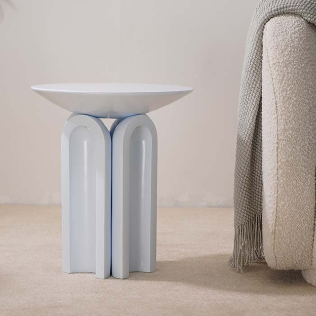 Роскошный небесно-голубой уникальный дизайнерский боковой столик/тумбочка из стекловолокна