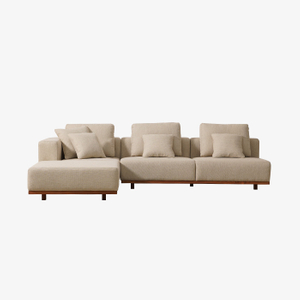Минималистичный Г-образный секционный диван для внутреннего и наружного использования с деревянными ножками