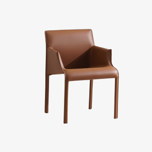 Итальянское современное коричневое седло с кожаной обивкой, обеденное кресло