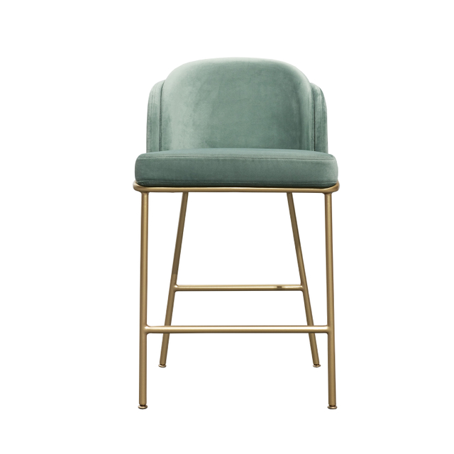 Минималистский бархатный кожаный металлический барный стул, кухонный обеденный стул