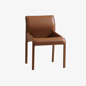 Итальянский минималистский седло с кожаной обивкой и изогнутой спинкой, обеденный стул