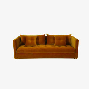 Современная оранжевая софа Ловсеат бархата 3 Сеатер для мебели живущей комнаты