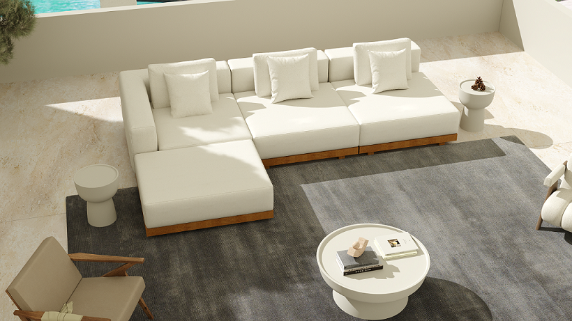 уличный белый диван