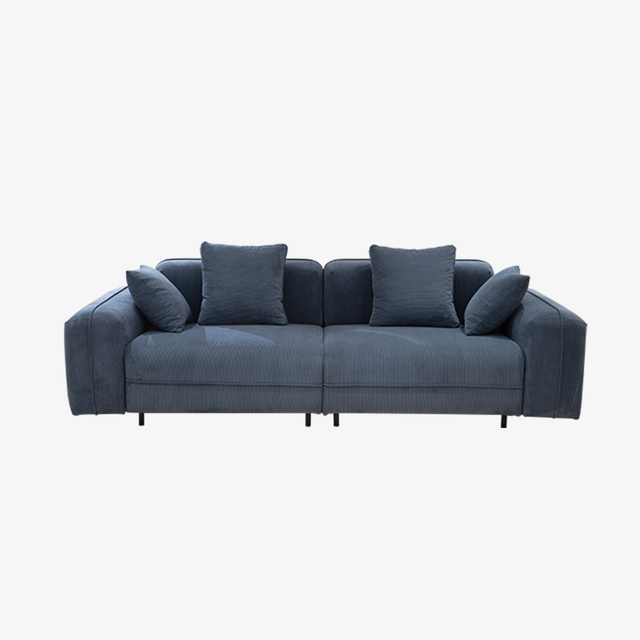 Минималистичный синий маленький двухместный бархатный диван и двухместный диван 