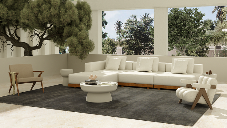 L-образный уличный диван