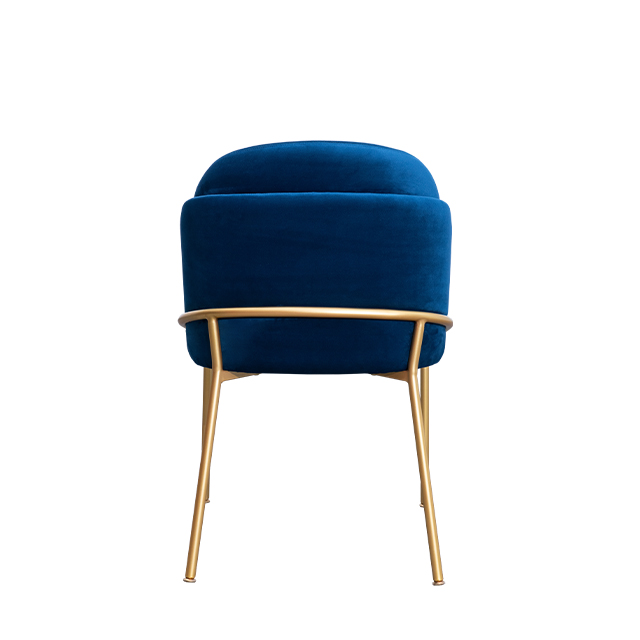 Italian Blue Velvet Dining Chair Modern Dining Room Furniture Iron Metal Nordic Home Framework Upholstered Dining Chair