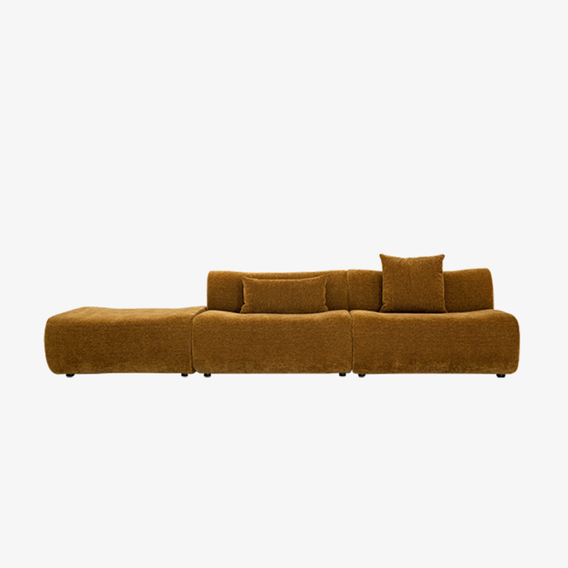 Современный бархатный модульный секционный диван с низкой спинкой и L-образной обивкой