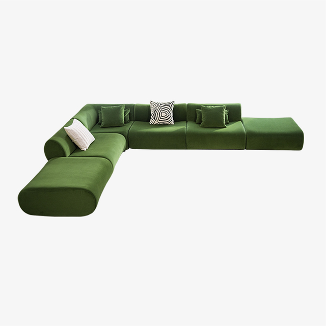 Бамбуковый дизайн, современная гостиная, модульный диван с османской рамкой 